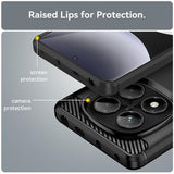 Xiaomi Redmi Note 14 Pro 4G Børstet TPU Cover - Karbonfiber - Sort