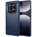 Xiaomi Redmi Note 14 Pro 4G Børstet TPU Cover - Karbonfiber - Blå