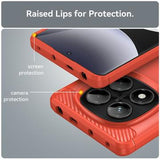 Xiaomi Redmi Note 14 Pro 4G Børstet TPU Cover - Karbonfiber - Rød