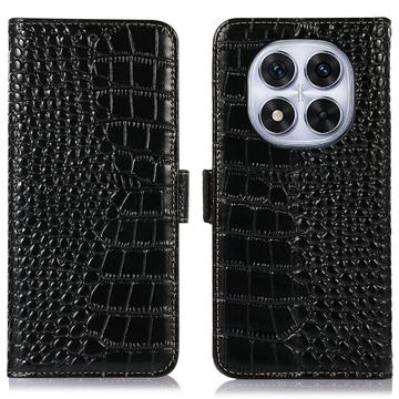Xiaomi Redmi Note 14 Pro 5G/Poco X7 Crocodile Series Læderpung med RFID - Sort
