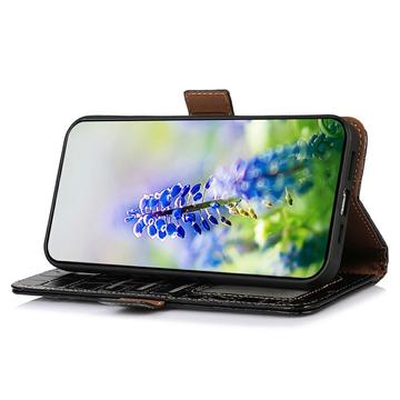 Xiaomi Redmi Note 14 Pro 5G/Poco X7 Crocodile Series Læderpung med RFID - Sort