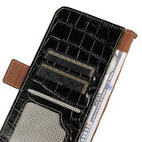 Xiaomi Redmi Note 14 Pro 5G/Poco X7 Crocodile Series Læderpung med RFID - Sort