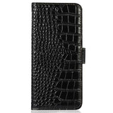 Xiaomi Redmi Note 14 Pro 5G/Poco X7 Crocodile Series Læderpung med RFID - Sort