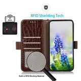 Xiaomi Redmi Note 14 Pro 5G/Poco X7 Crocodile Series Læderpung med RFID - Brun