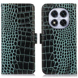 Xiaomi Redmi Note 14 Pro 5G/Poco X7 Crocodile Series Læderpung med RFID - Grøn