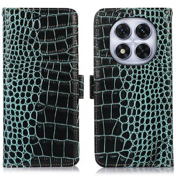 Xiaomi Redmi Note 14 Pro 5G/Poco X7 Crocodile Series Læderpung med RFID - Grøn