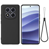 Xiaomi Redmi Note 14 Pro 5G, Poco X7 Flydende silikone cover med håndrem - sort