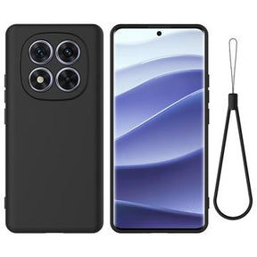 Xiaomi Redmi Note 14 Pro 5G, Poco X7 Flydende silikone cover med håndrem - sort