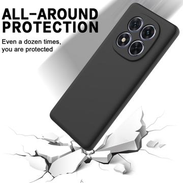 Xiaomi Redmi Note 14 Pro 5G, Poco X7 Flydende silikone cover med håndrem - sort