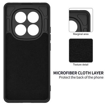 Xiaomi Redmi Note 14 Pro 5G, Poco X7 Flydende silikone cover med håndrem - sort