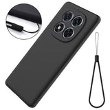 Xiaomi Redmi Note 14 Pro 5G, Poco X7 Flydende silikone cover med håndrem - sort