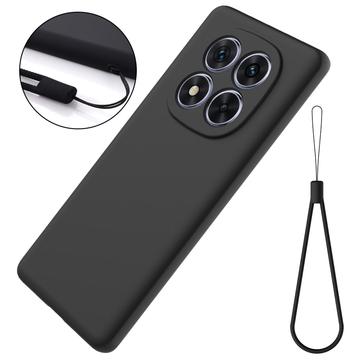 Xiaomi Redmi Note 14 Pro 5G, Poco X7 Flydende silikone cover med håndrem - sort