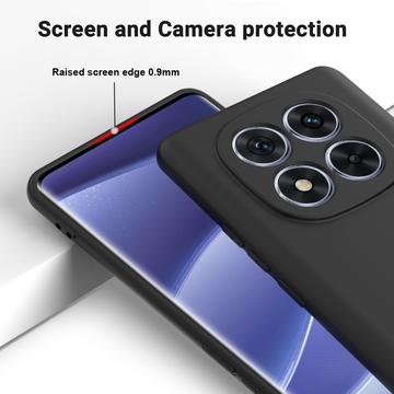 Xiaomi Redmi Note 14 Pro 5G, Poco X7 Flydende silikone cover med håndrem - sort