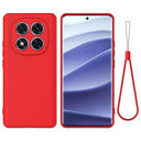 Xiaomi Redmi Note 14 Pro 5G/Poco X7 Flydende silikone cover med håndrem - Rød