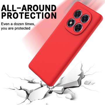 Xiaomi Redmi Note 14 Pro 5G/Poco X7 Flydende silikone cover med håndrem - Rød