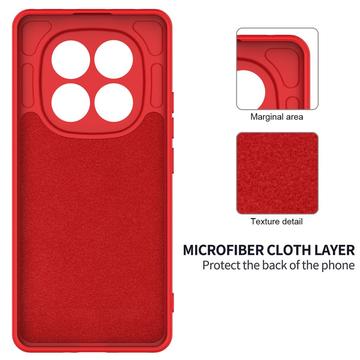 Xiaomi Redmi Note 14 Pro 5G/Poco X7 Flydende silikone cover med håndrem - Rød