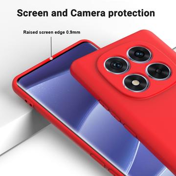 Xiaomi Redmi Note 14 Pro 5G/Poco X7 Flydende silikone cover med håndrem - Rød