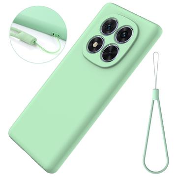 Xiaomi Redmi Note 14 Pro 5G/Poco X7 Flydende silikone cover med håndrem - Grøn