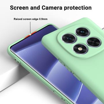 Xiaomi Redmi Note 14 Pro 5G/Poco X7 Flydende silikone cover med håndrem - Grøn