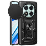 Xiaomi Redmi Note 14 Pro 5G/Poco X7 Roterende Ring Hybrid Cover med Kameraskjold - Sort