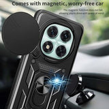 Xiaomi Redmi Note 14 Pro 5G/Poco X7 Roterende Ring Hybrid Cover med Kameraskjold - Sort