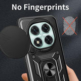 Xiaomi Redmi Note 14 Pro 5G/Poco X7 Roterende Ring Hybrid Cover med Kameraskjold - Sort