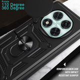 Xiaomi Redmi Note 14 Pro 5G/Poco X7 Roterende Ring Hybrid Cover med Kameraskjold - Blå