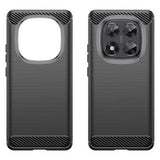 Xiaomi Redmi Note 14 Pro 5G/Poco X7 Børstet TPU Cover - Karbonfiber - Sort