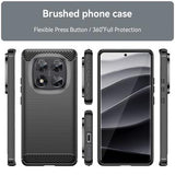Xiaomi Redmi Note 14 Pro 5G/Poco X7 Børstet TPU Cover - Karbonfiber - Sort