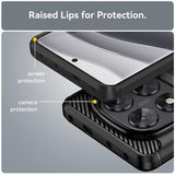 Xiaomi Redmi Note 14 Pro 5G/Poco X7 Børstet TPU Cover - Karbonfiber - Sort