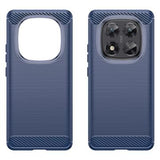 Xiaomi Redmi Note 14 Pro 5G/Poco X7 Børstet TPU Cover - Karbonfiber - Blå