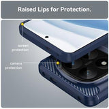 Xiaomi Redmi Note 14 Pro+ 5G Børstet TPU Cover - Karbonfiber - Blå