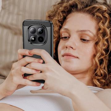 Xiaomi Redmi Note 15 Pro 5G Børstet TPU Cover - Karbonfiber - Sort