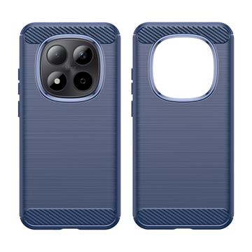 Xiaomi Redmi Note 15 Pro 5G Børstet TPU Cover - Karbonfiber - blå