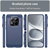 Xiaomi Redmi Note 15 Pro 5G Børstet TPU Cover - Karbonfiber - blå