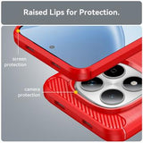 Xiaomi Redmi Note 15 Pro 5G Børstet TPU Cover - Karbonfiber - rød