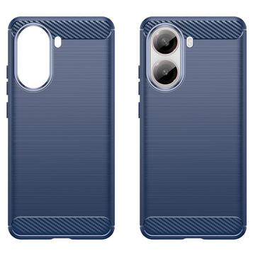 Xiaomi Redmi Turbo 4/Poco X7 Pro Børstet TPU Cover - Karbonfiber - Blå