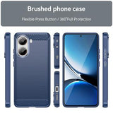 Xiaomi Redmi Turbo 4/Poco X7 Pro Børstet TPU Cover - Karbonfiber - Blå