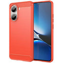 Xiaomi Redmi Turbo 4/Poco X7 Pro Børstet TPU Cover - Karbonfiber - Rød
