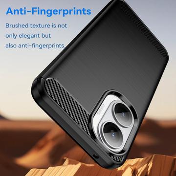 Xiaomi Redmi Turbo 4 Pro Børstet TPU Cover - Karbonfiber - Sort