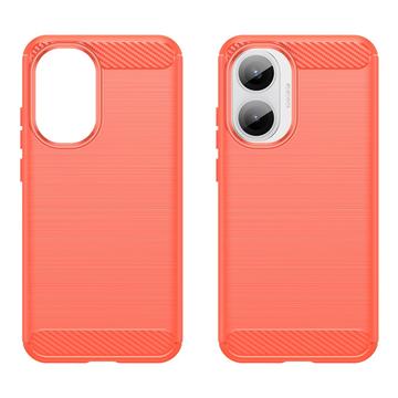 Xiaomi Redmi Turbo 4 Pro Børstet TPU Cover - Karbonfiber - rød