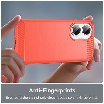Xiaomi Redmi Turbo 4 Pro Børstet TPU Cover - Karbonfiber - rød