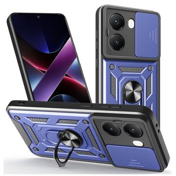 Xiaomi Redmi Turbo 4/Poco X7 Pro Roterende Ring Hybrid Cover med Kameraskjold - Blå