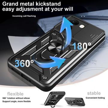 Xiaomi Redmi Turbo 4/Poco X7 Pro Roterende Ring Hybrid Cover med Kameraskjold - Blå