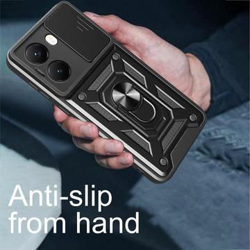 Xiaomi Redmi Turbo 4/Poco X7 Pro Roterende Ring Hybrid Cover med Kameraskjold - Blå
