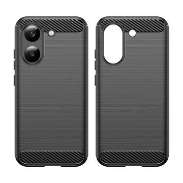 Xiaomi Redmi Turbo 5/Poco X8 Pro Børstet TPU Cover - Karbonfiber - Sort