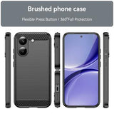 Xiaomi Redmi Turbo 5/Poco X8 Pro Børstet TPU Cover - Karbonfiber - Sort
