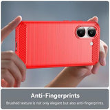 Xiaomi Redmi Turbo 5/Poco X8 Pro Børstet TPU Cover - Karbonfiber - rød