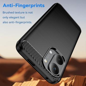 Xiaomi Redmi Turbo 5 Max/Poco X8 Pro Max Børstet TPU Cover - Karbonfiber - Sort