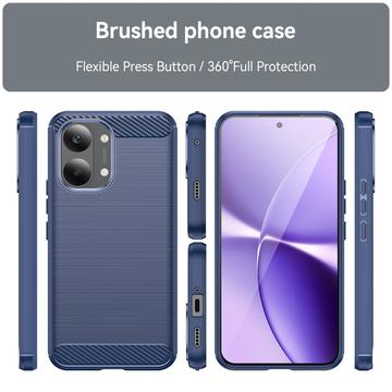 Xiaomi Redmi Turbo 5 Max/Poco X8 Pro Max Børstet TPU Cover - Karbonfiber - blå